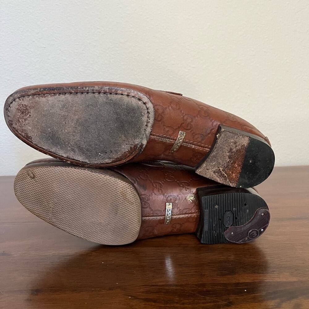 Gucci Brown Horse-bit loafer Signature Guccisima brown embossed GG leather - Picture 10 of 16